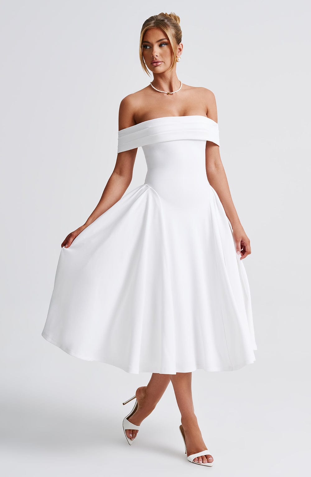 Miranda Vestido Midi — Marfim