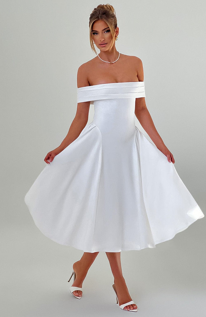Miranda Vestido Midi — Marfim
