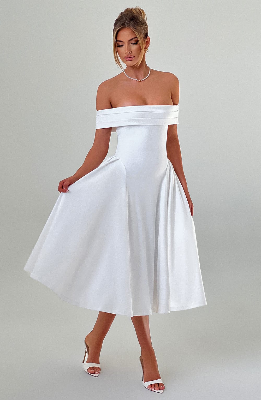 Miranda Vestido Midi — Marfim