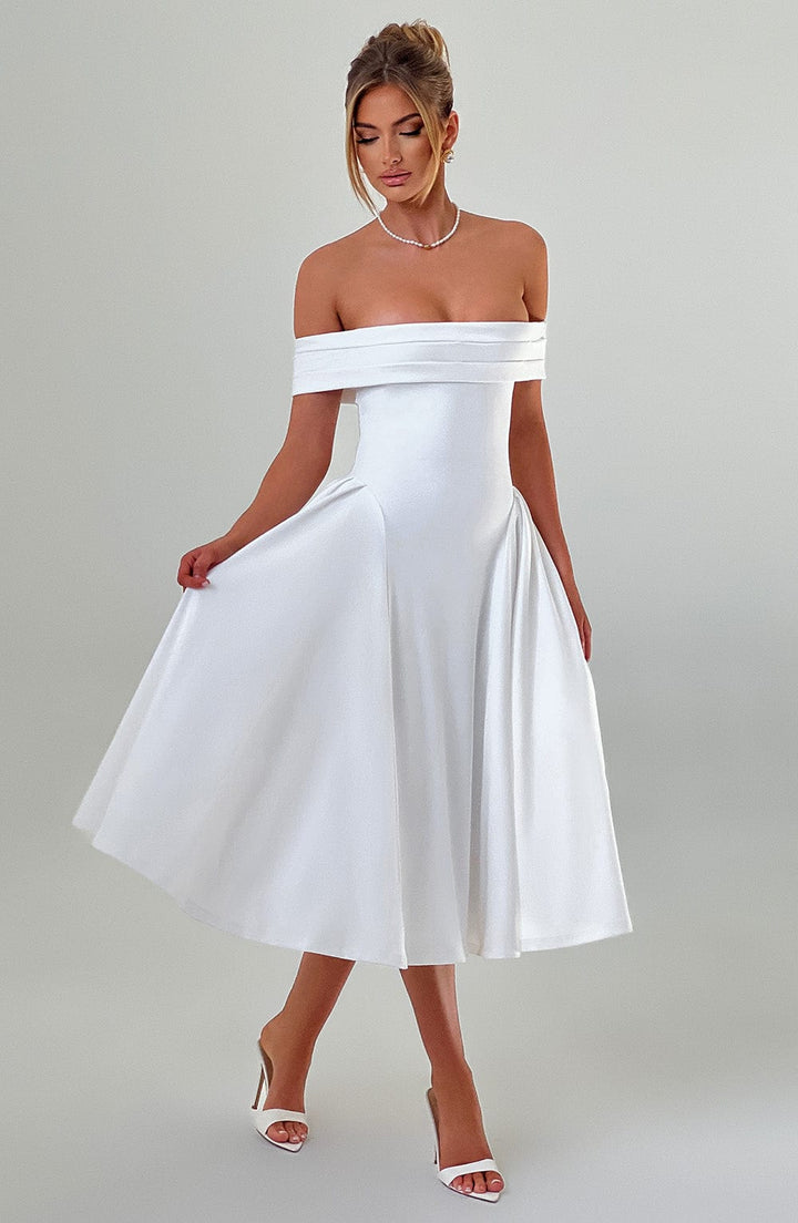 Miranda Vestido Midi — Marfim
