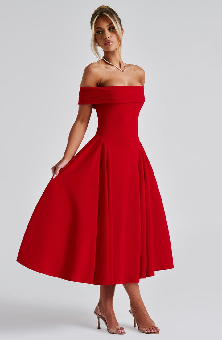 Miranda Vestido Midi — Vermelho
