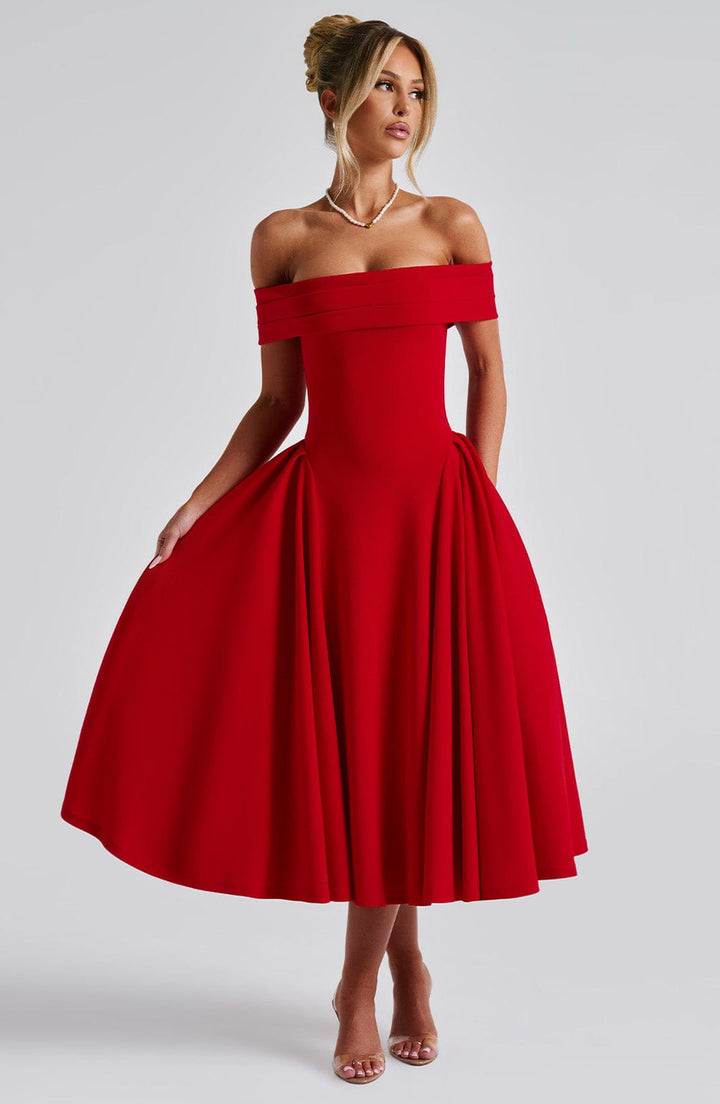 Miranda Vestido Midi — Vermelho