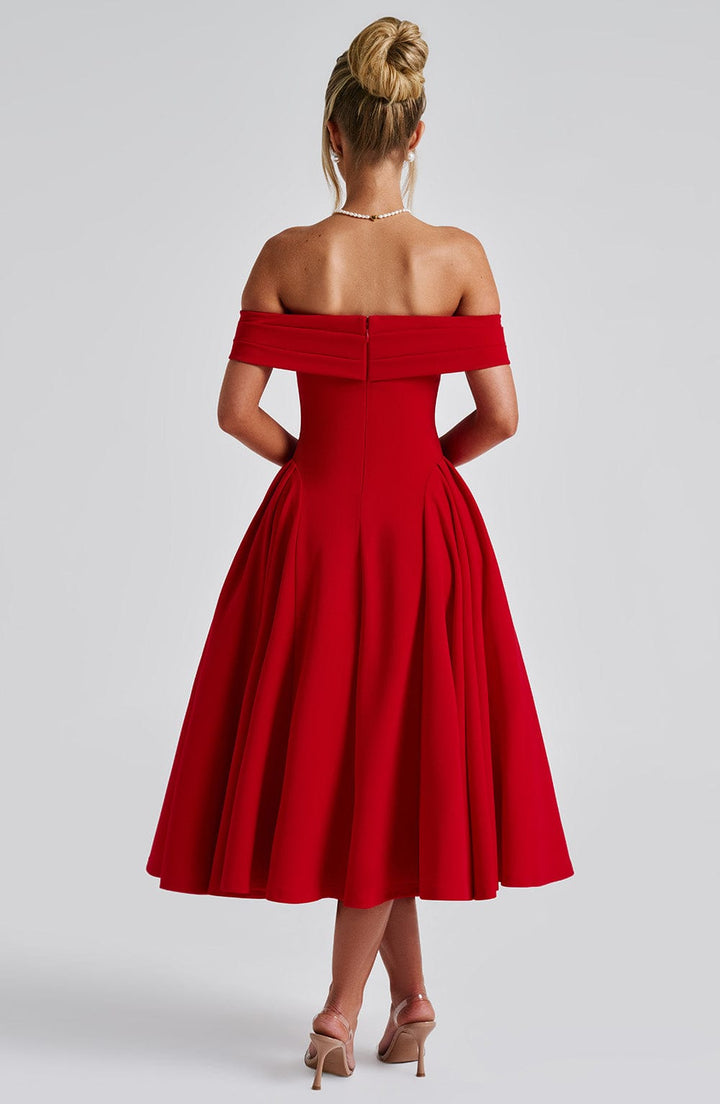Miranda Vestido Midi — Vermelho