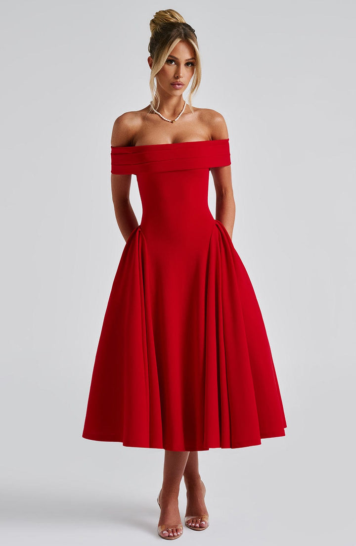Miranda Vestido Midi — Vermelho