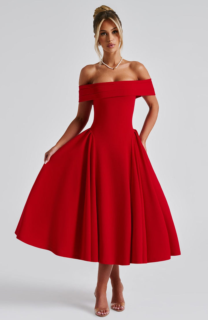 Miranda Vestido Midi — Vermelho