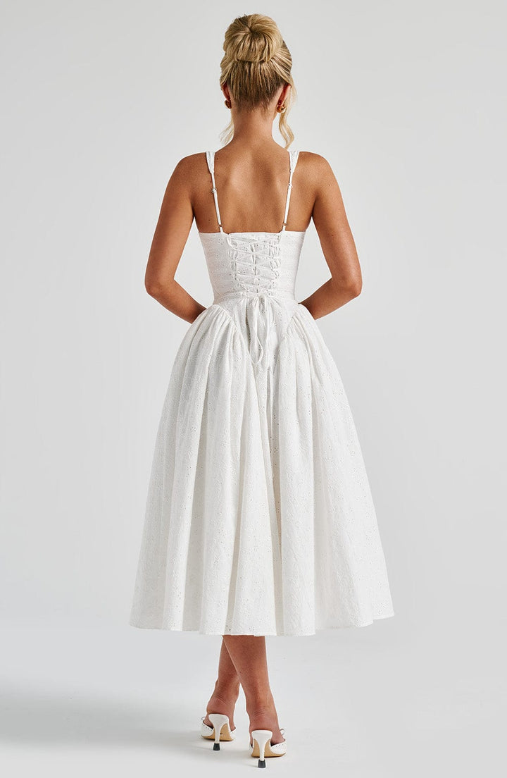 Monroe Vestido Midi— Marfim