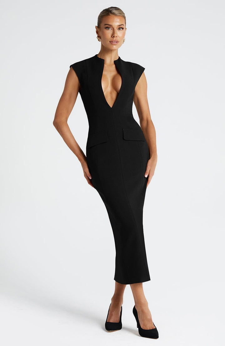 Nellie Vestido Midi — Preto