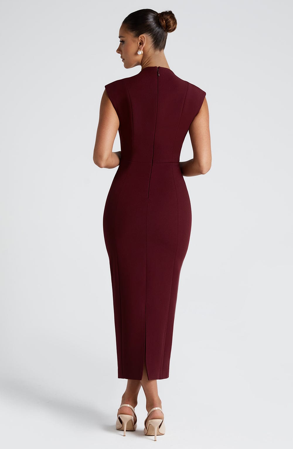 Nellie Vestido Midi — Vermelho Cereja Lacado