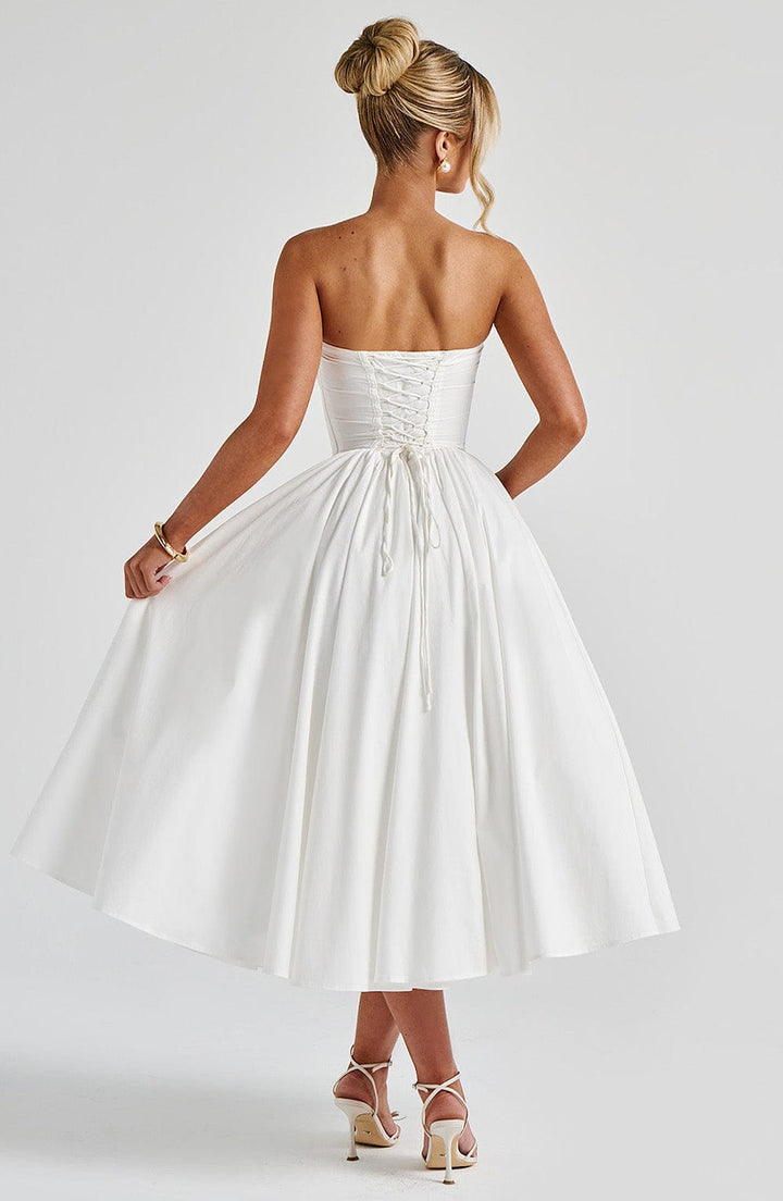 Prim Vestido Midi — Marfim