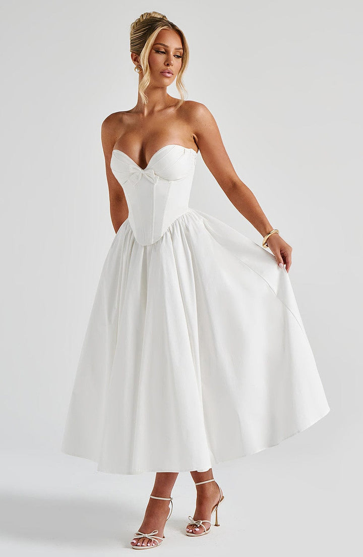 Prim Vestido Midi — Marfim