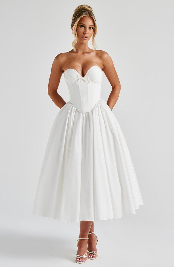 Prim Vestido Midi — Marfim