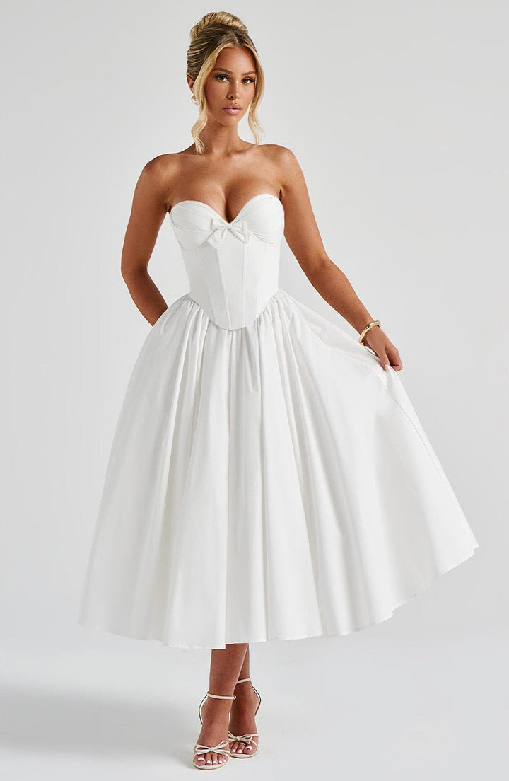 Prim Vestido Midi — Marfim