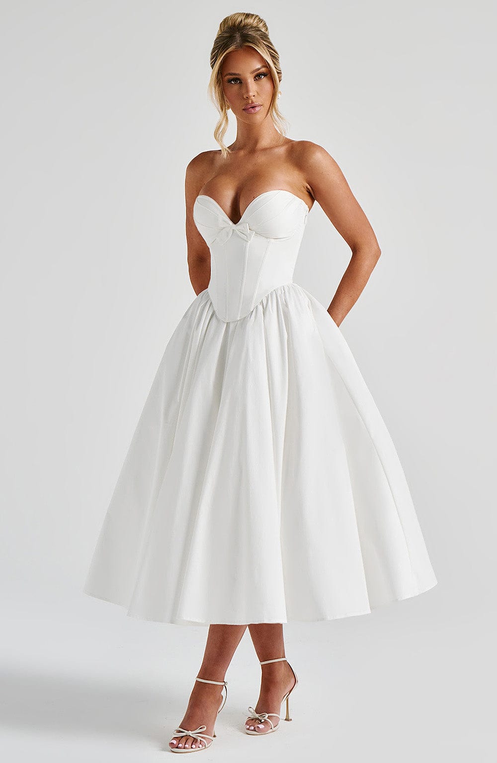 Prim Vestido Midi — Marfim