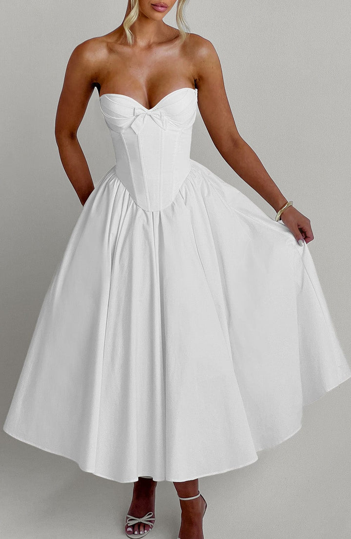 Prim Vestido Midi — Marfim