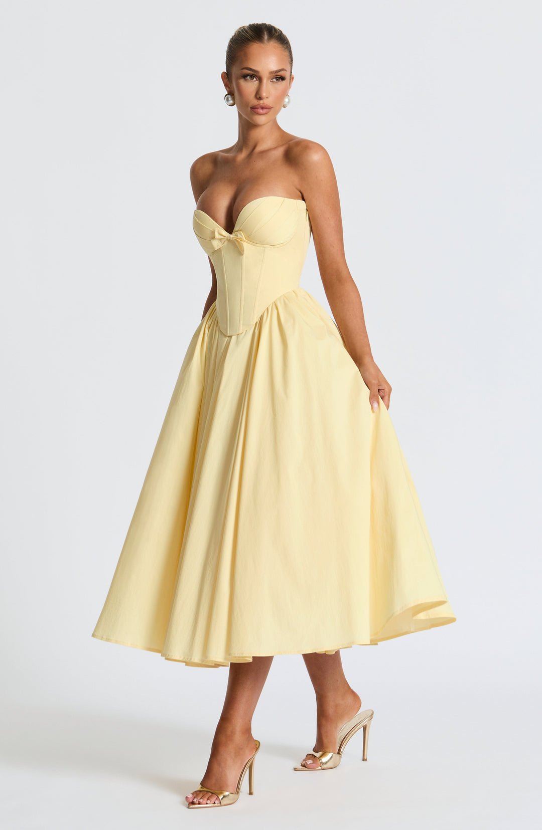 Prim Vestido Midi — Amarelo Limão
