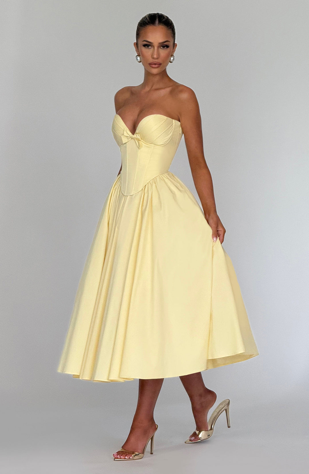 Prim Vestido Midi — Amarelo Limão