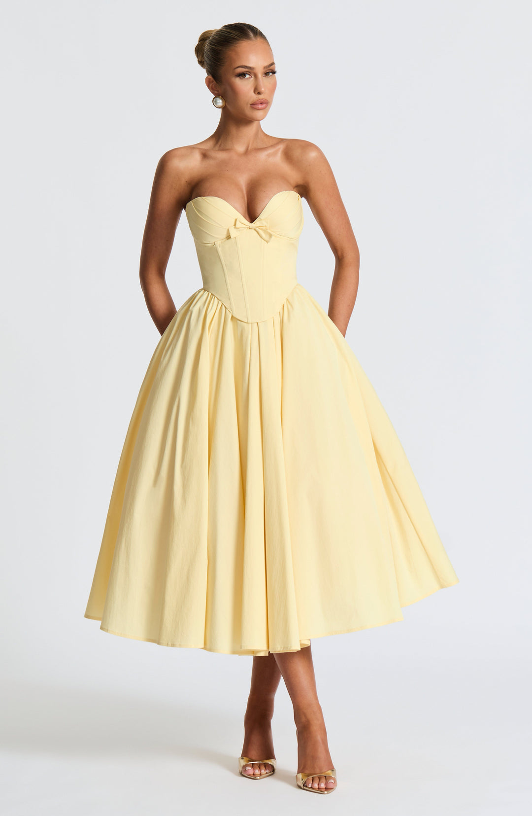 Prim Vestido Midi — Amarelo Limão