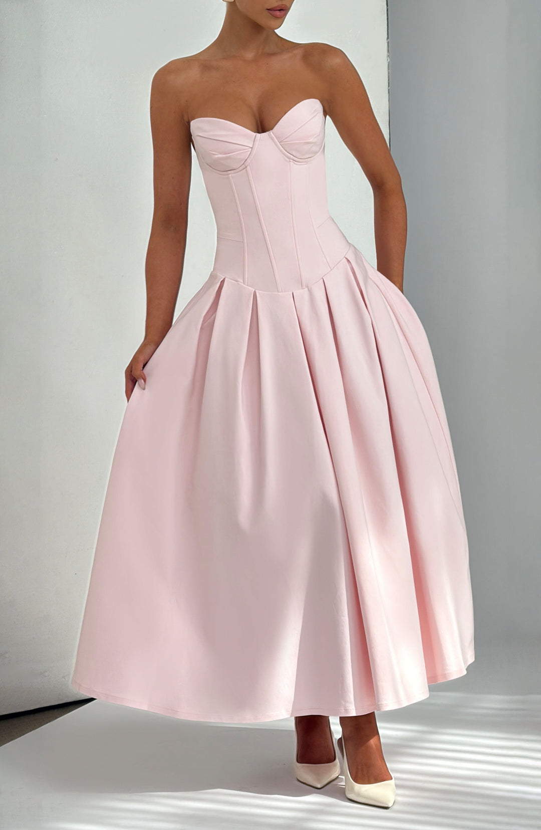 Salma Vestido Midi — Rosa Blush