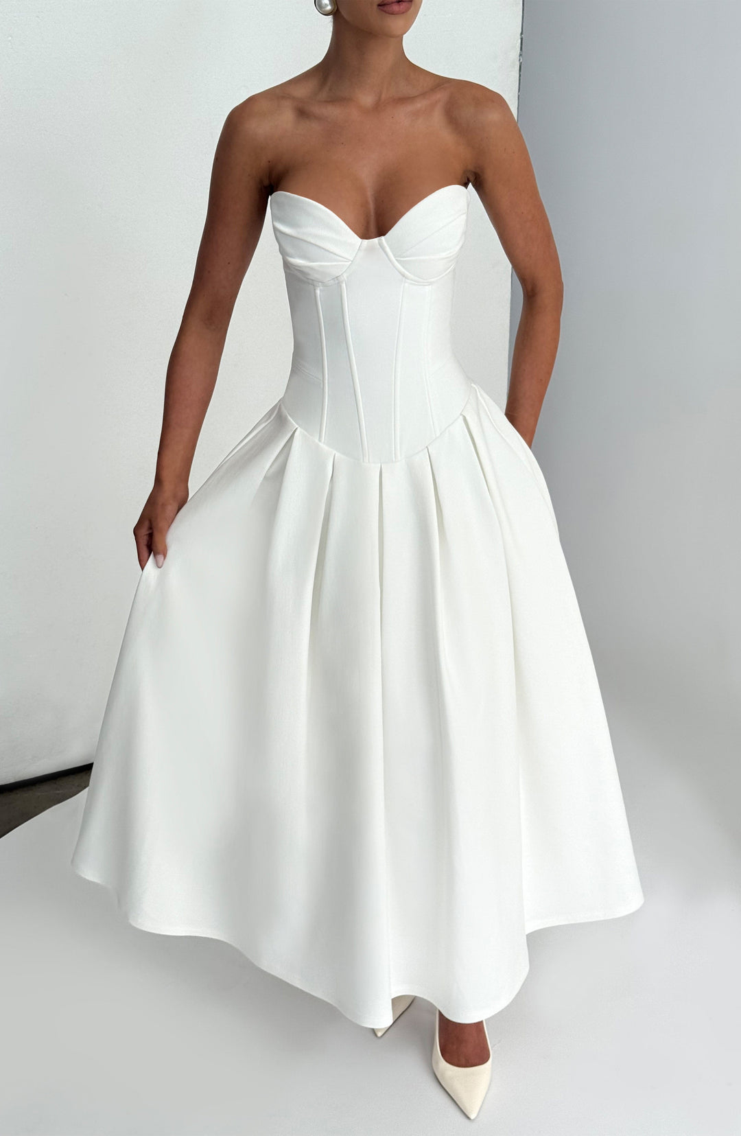 Salma Vestido Midi — Marfim