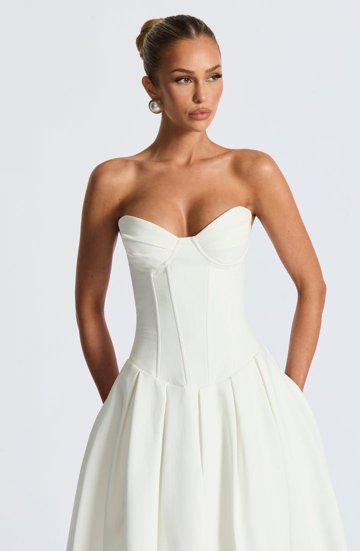 Salma Vestido Midi — Marfim