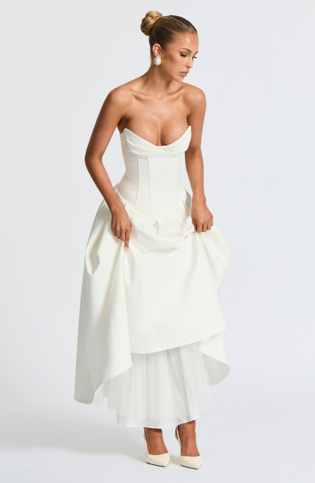 Salma Vestido Midi — Marfim