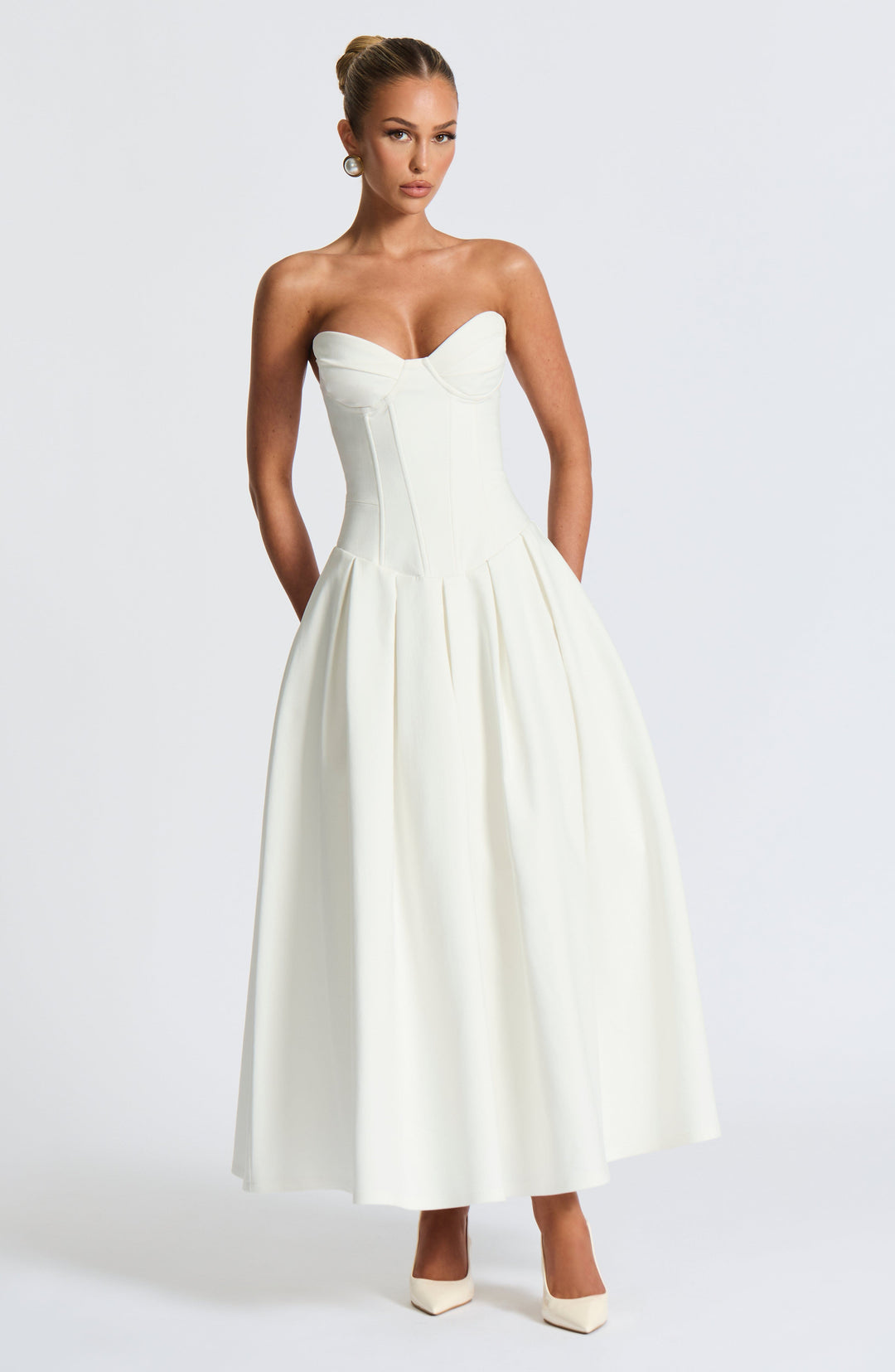 Salma Vestido Midi — Marfim