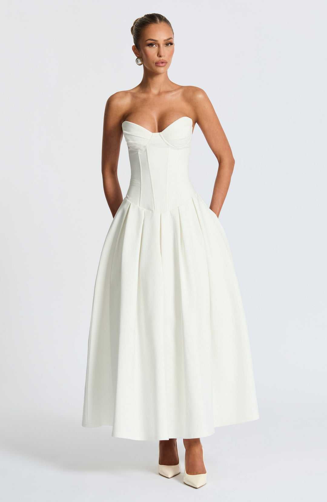 Salma Vestido Midi — Marfim