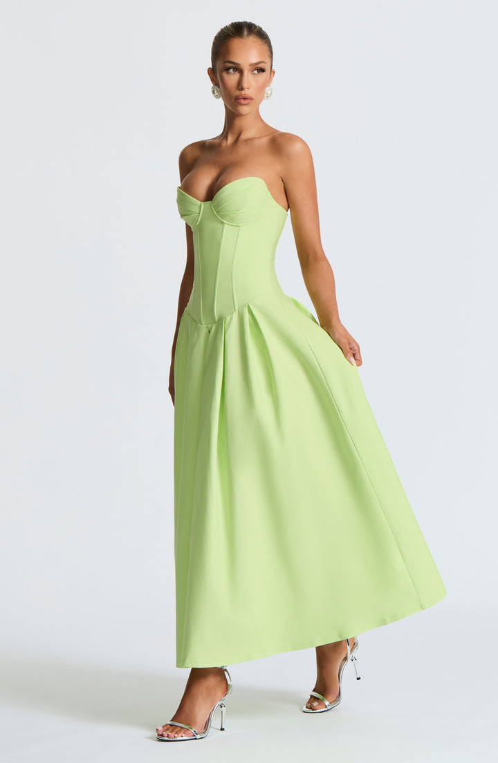 Salma Vestido Midi — Verde Lima