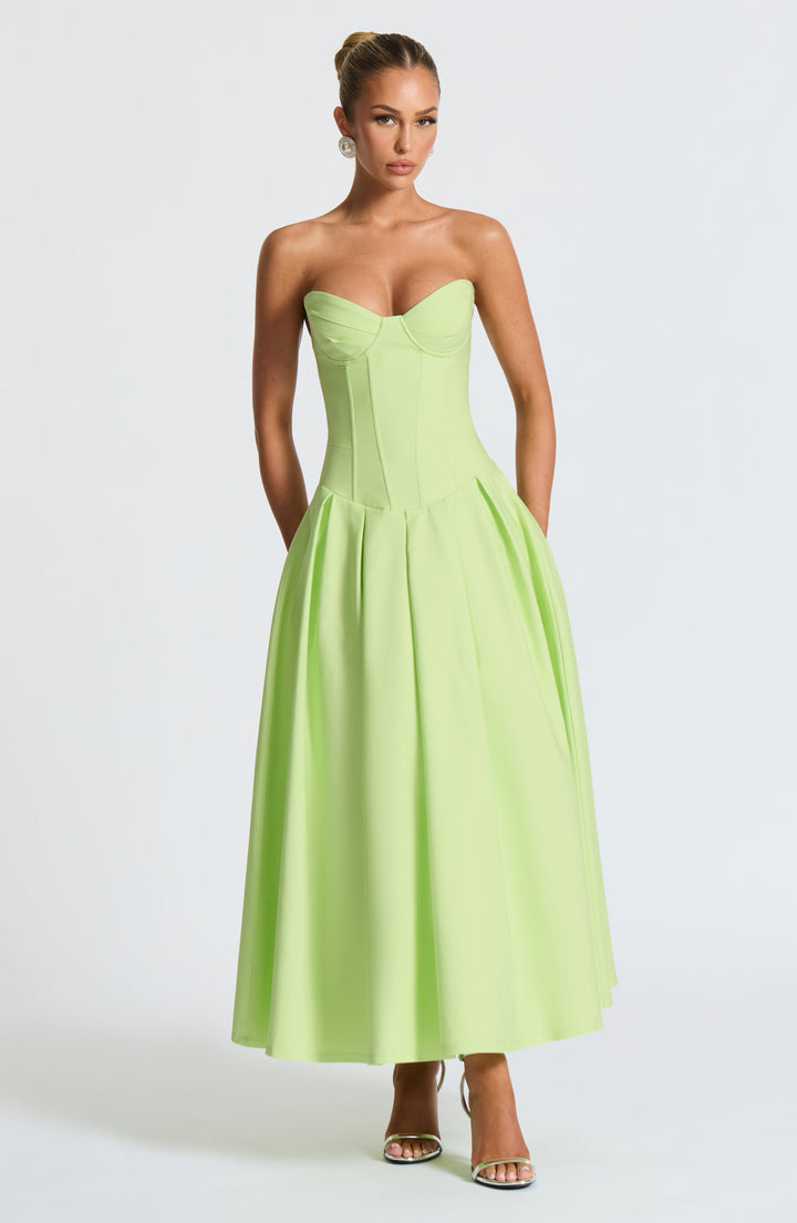 Salma Vestido Midi — Verde Lima