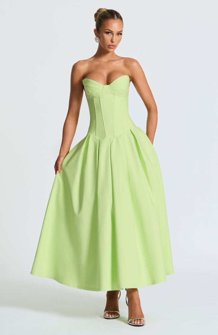 Salma Vestido Midi — Verde Lima