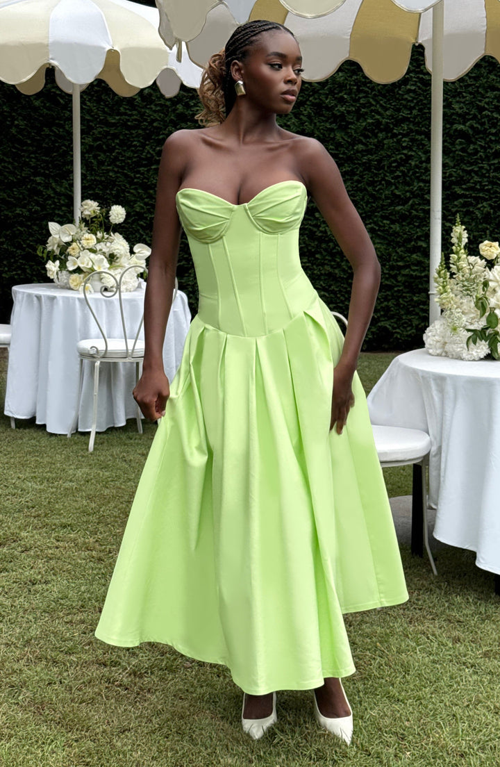 Salma Vestido Midi — Verde Lima