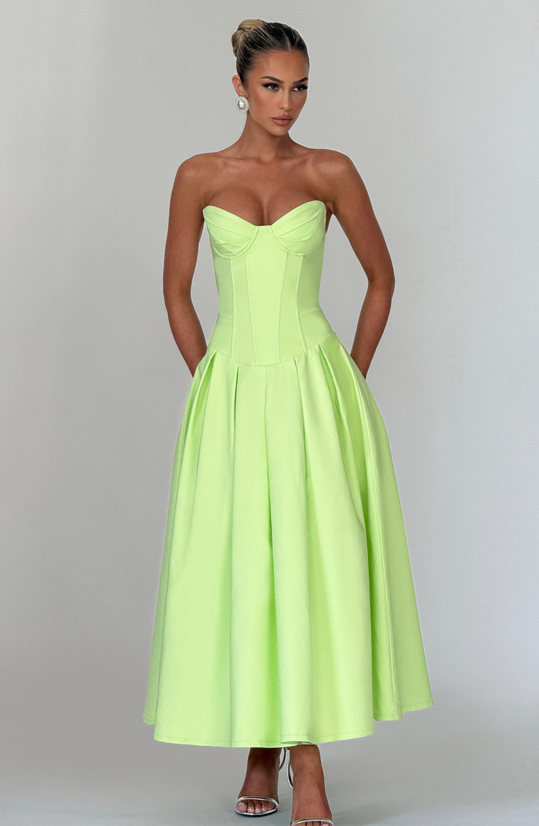Salma Vestido Midi — Verde Lima