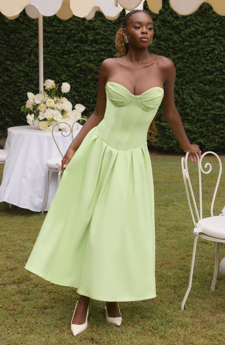 Salma Vestido Midi — Verde Lima