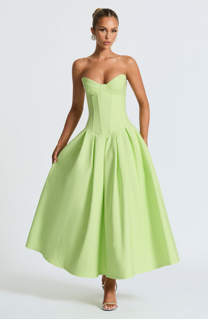 Salma Vestido Midi — Verde Lima