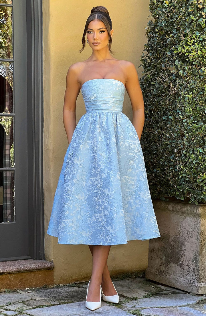 Saoirse Vestido Midi — Azul