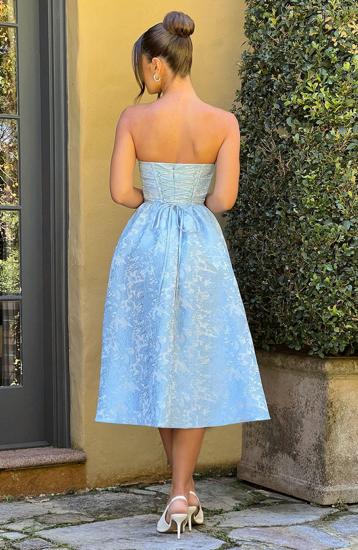 Saoirse Vestido Midi — Azul