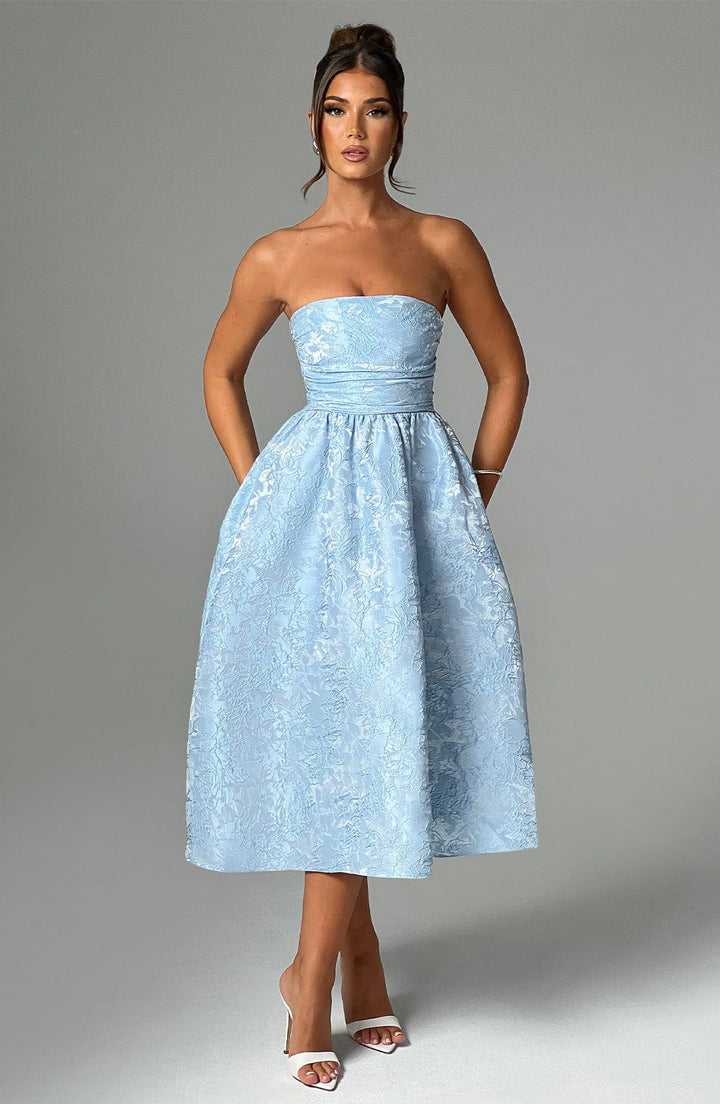 Saoirse Vestido Midi — Azul