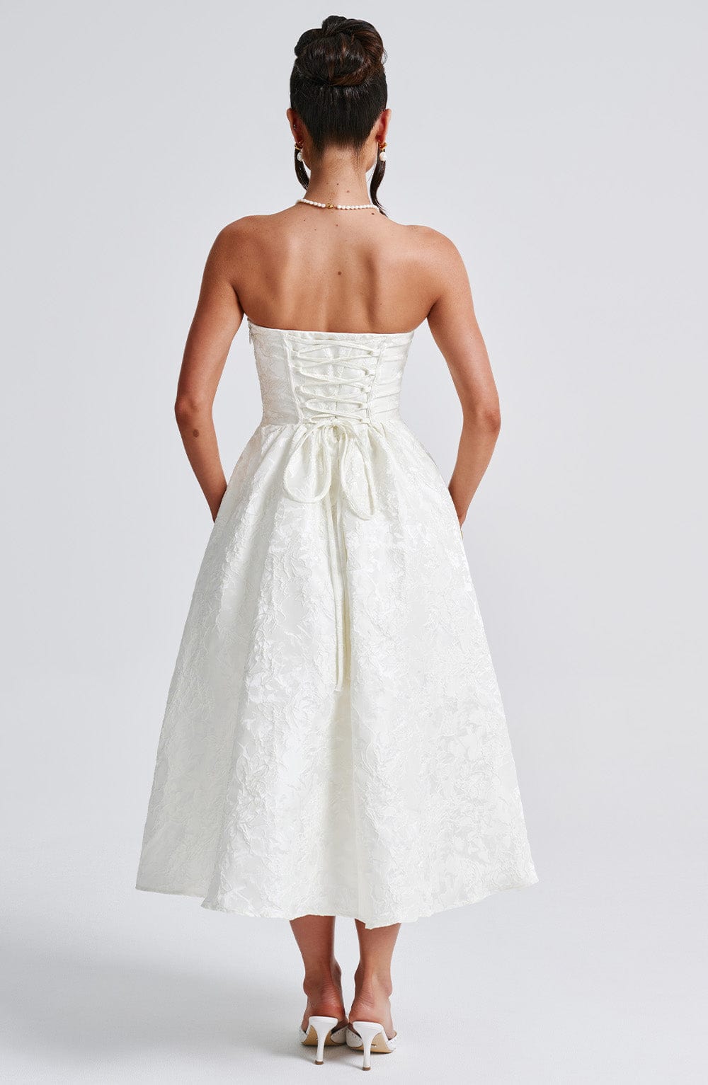 Saoirse Vestido Midi — Marfim