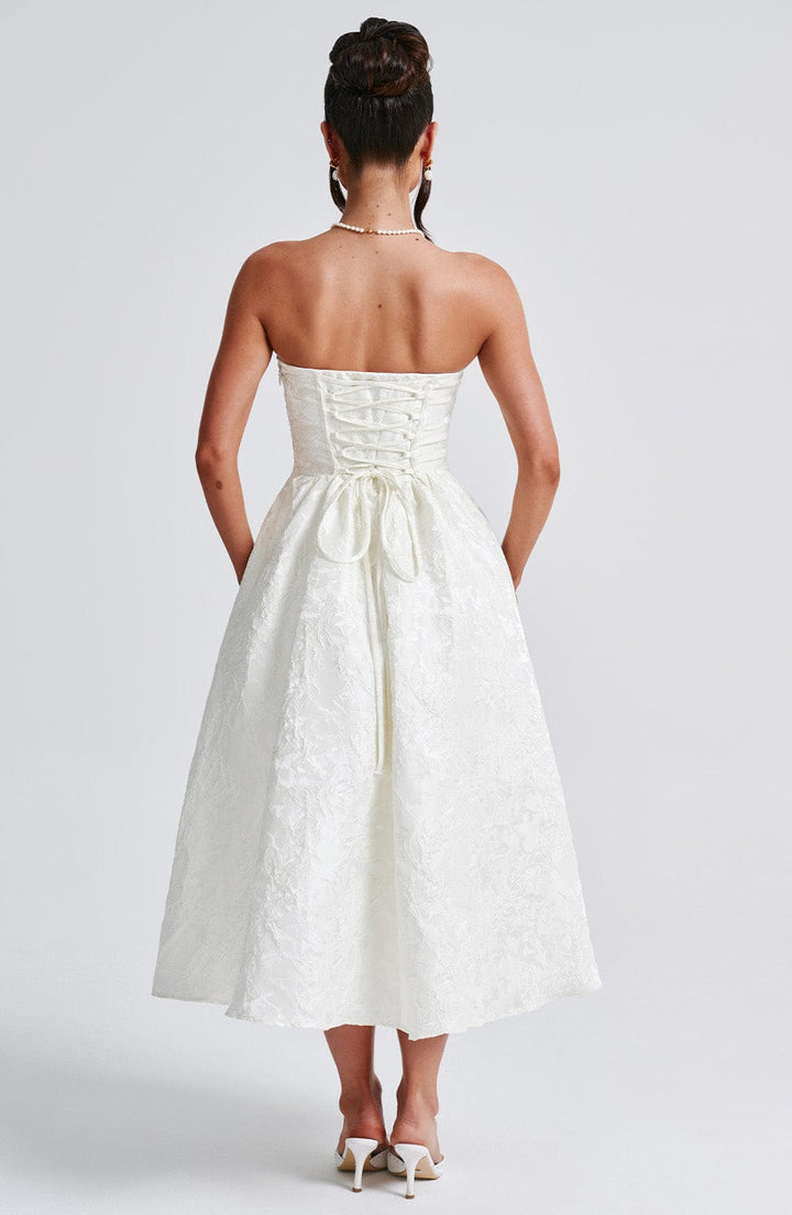 Saoirse Vestido Midi — Marfim