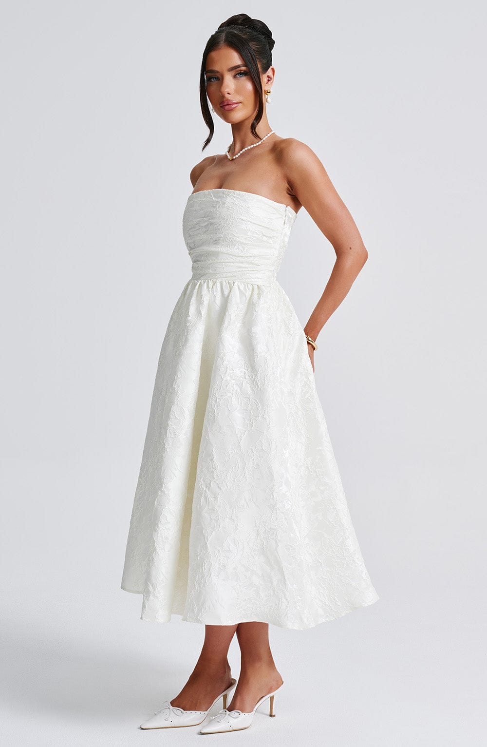 Saoirse Vestido Midi — Marfim