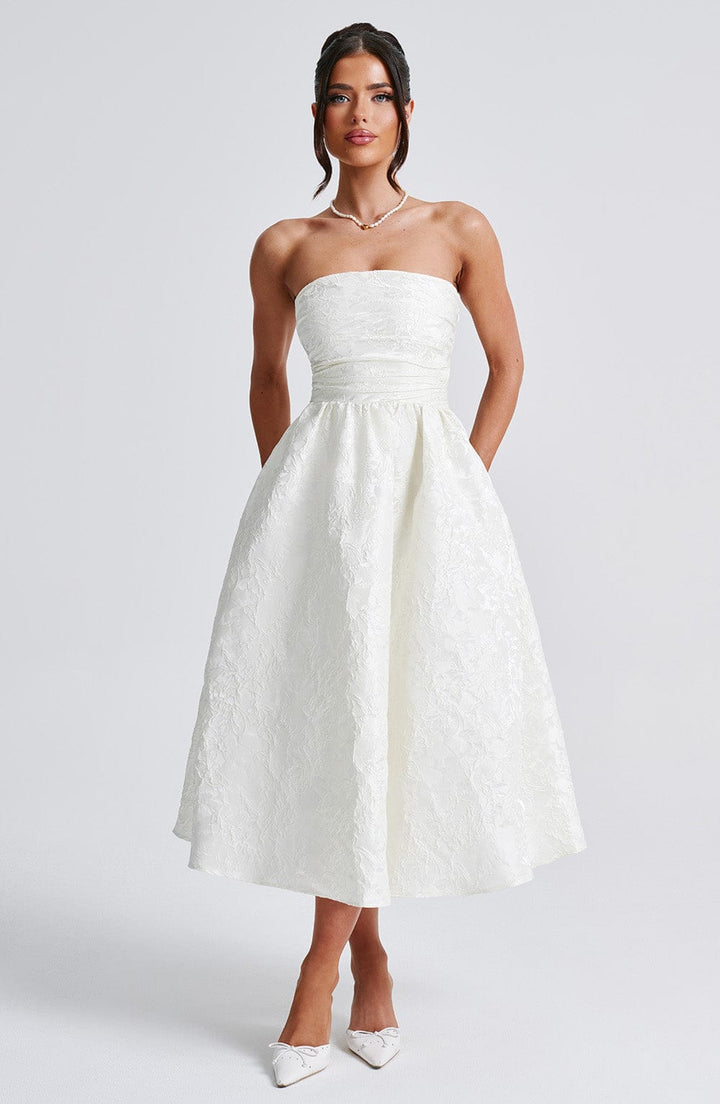Saoirse Vestido Midi — Marfim