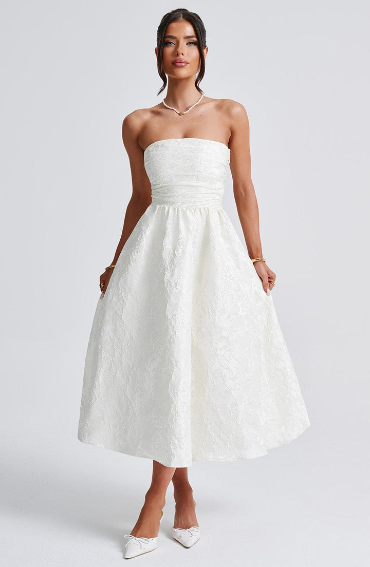Saoirse Vestido Midi — Marfim