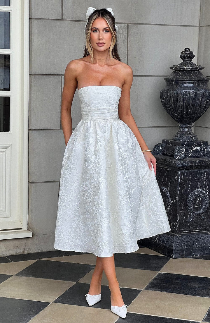 Saoirse Vestido Midi — Marfim