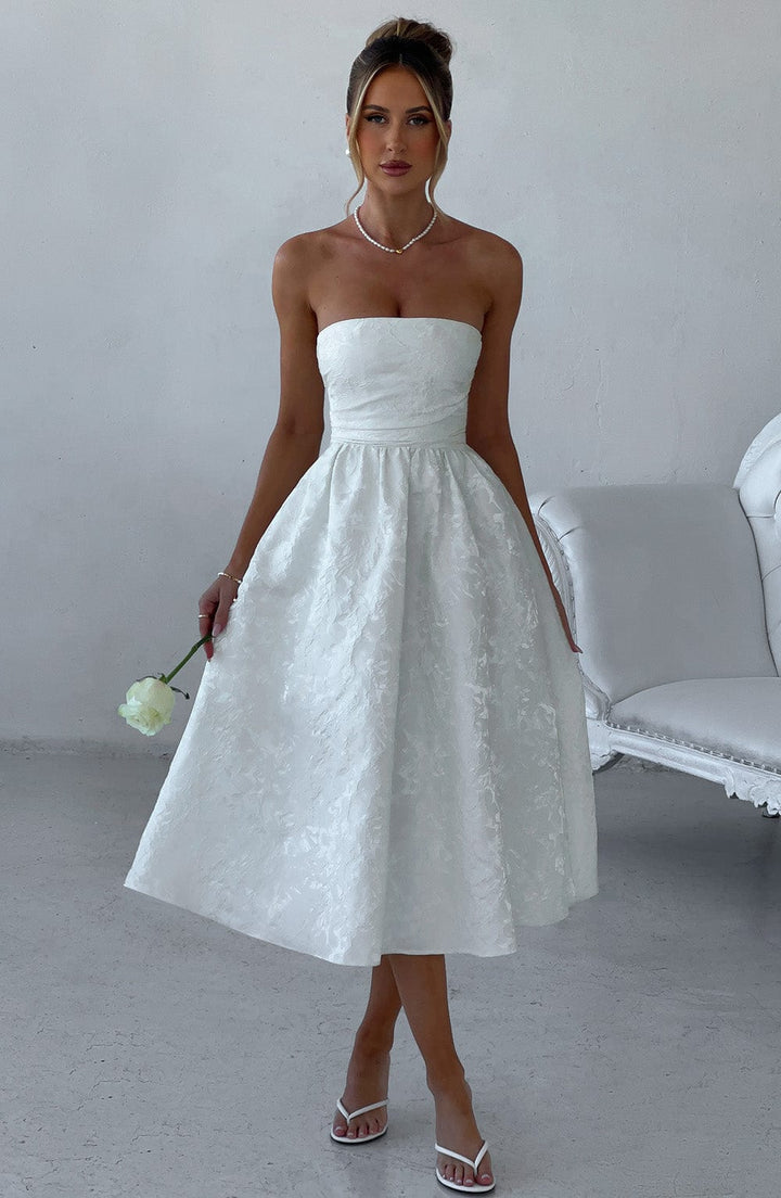 Saoirse Vestido Midi — Marfim