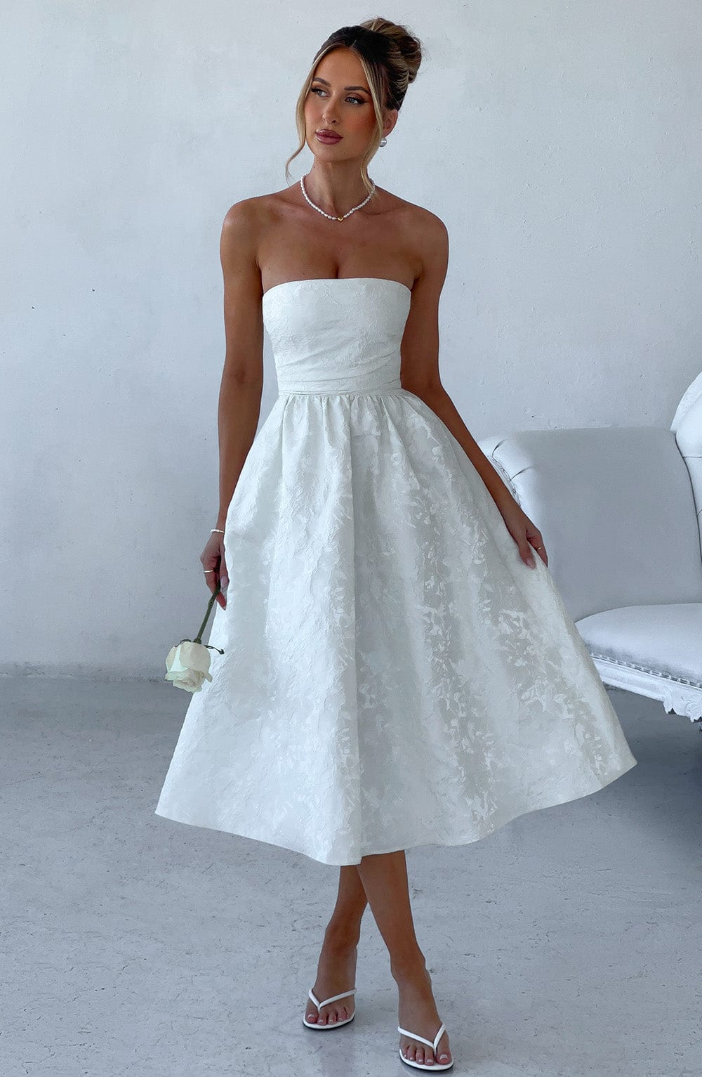 Saoirse Vestido Midi — Marfim