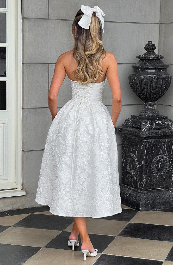 Saoirse Vestido Midi — Marfim