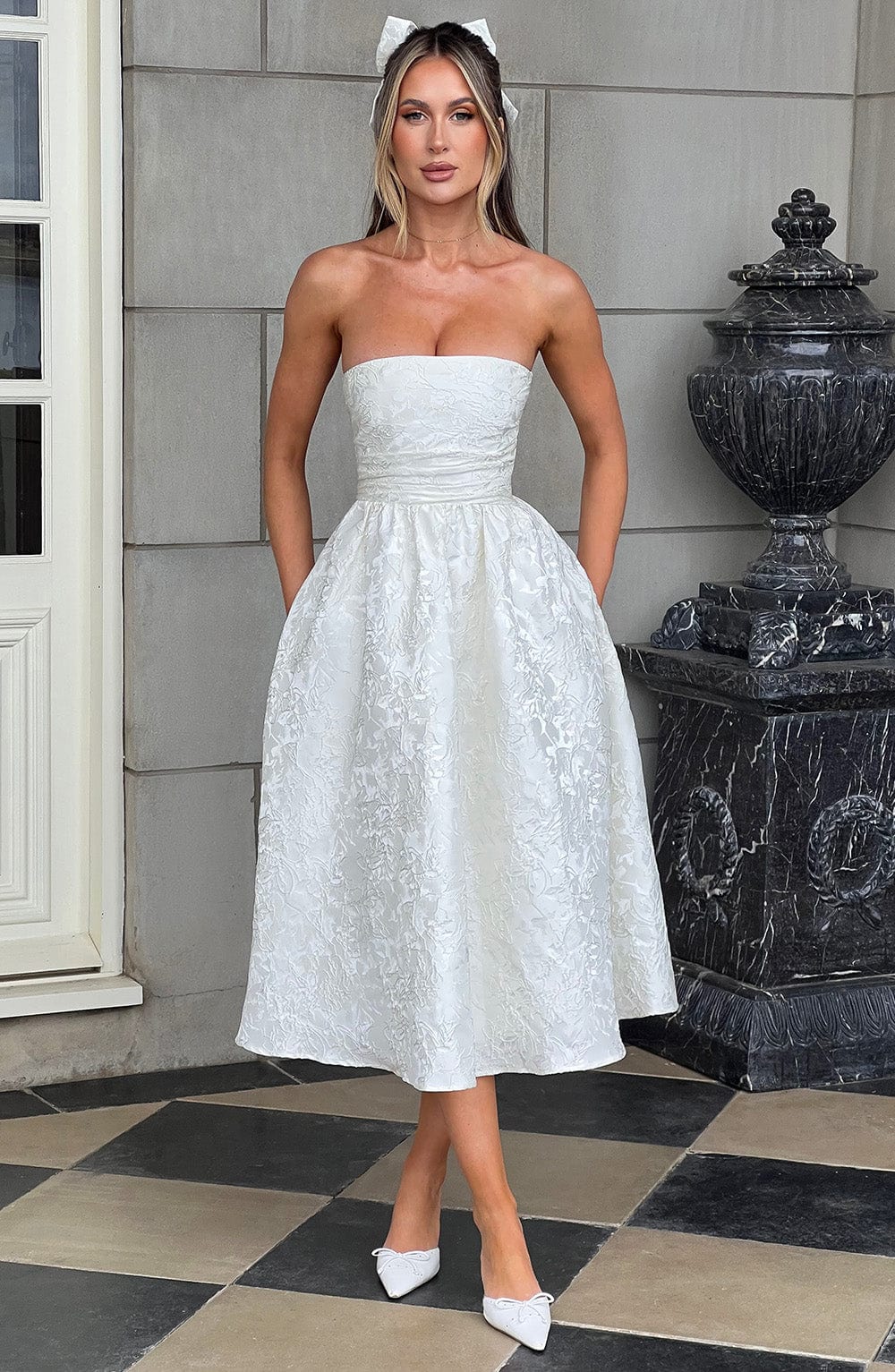 Saoirse Vestido Midi — Marfim