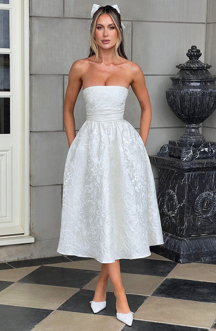 Saoirse Vestido Midi — Marfim