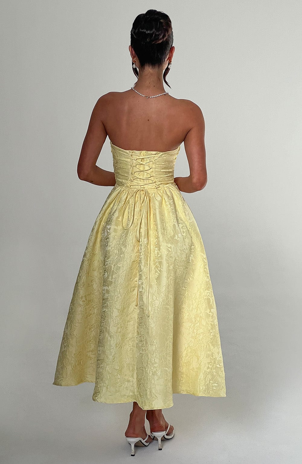 Saoirse Vestido Midi — Amarelo Limão