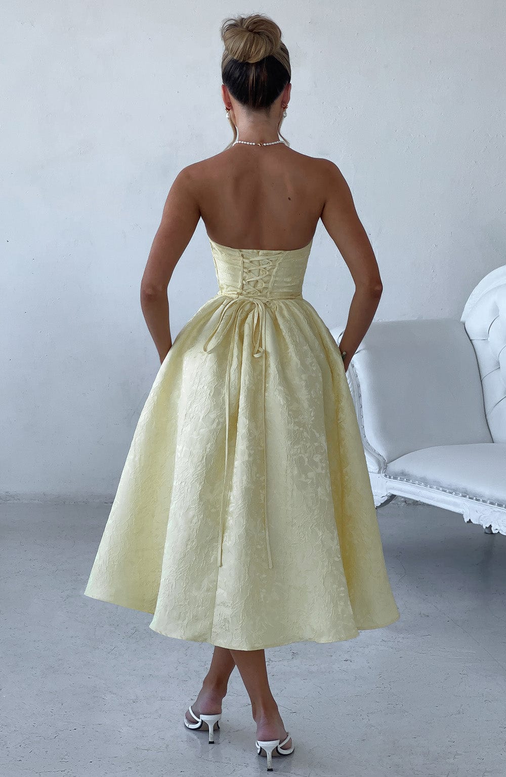Saoirse Vestido Midi — Amarelo Limão